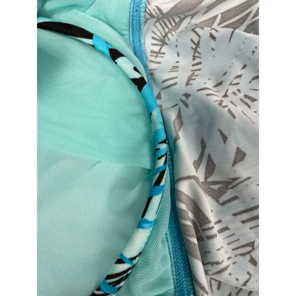 Sunsets California Island Life blue tropical two piece swimsuit tankini bikini
